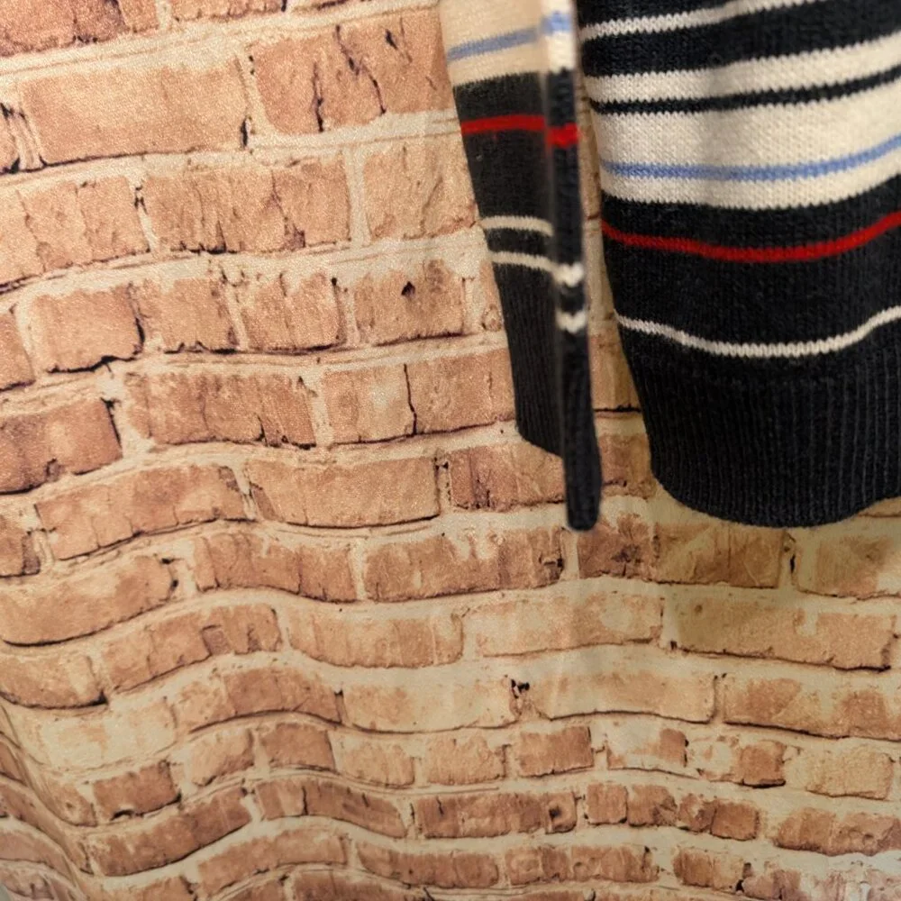 EWM Sweater 100% Acrylic Red/White/Blue Stripes Size Large 18-20 - Picture 7 of 10